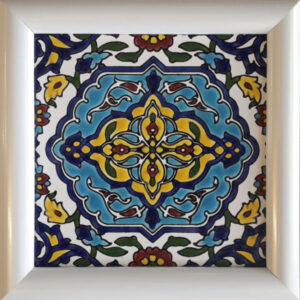 Decorative Persian Framed Ceramic Tile – Blue