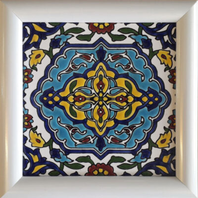 Persian Blue Decorative Ceramic Tile – Traditional Iranian Wall Artwork