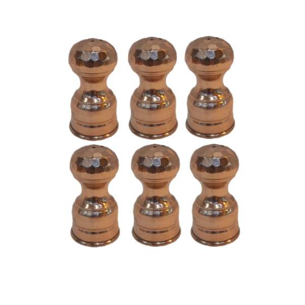 Set of Persian Copper Salt & Pepper Shakers Checkered (6X)