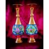 Handcrafted Persian Copper Sugar Bowl with Lid & Vases - Minakari Enameled Flower