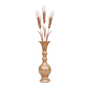Set of Four Persian Decorative Copper Vases, Featuring the Ball Model with Copper Flowers for a Coordinated Arrangement
