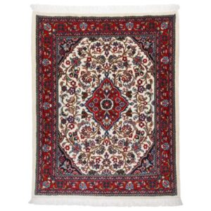 Hand-Knotted Persian Sarouk Toranj Rug (Classical Floral Medallion Pattern) – Red Wool