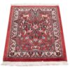 Hand-Knotted Persian Bijar Laki Red Rug (Iron Rug Pictorial Art Scene) - Red Silk & Wool