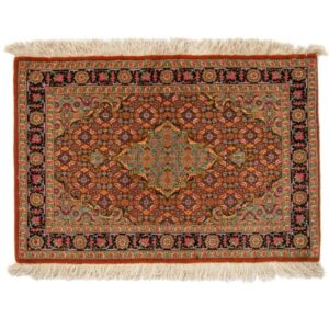 Hand-Knotted Persian Tabriz Messi Rug (Classical Geometric Medallion) – Brown Wool