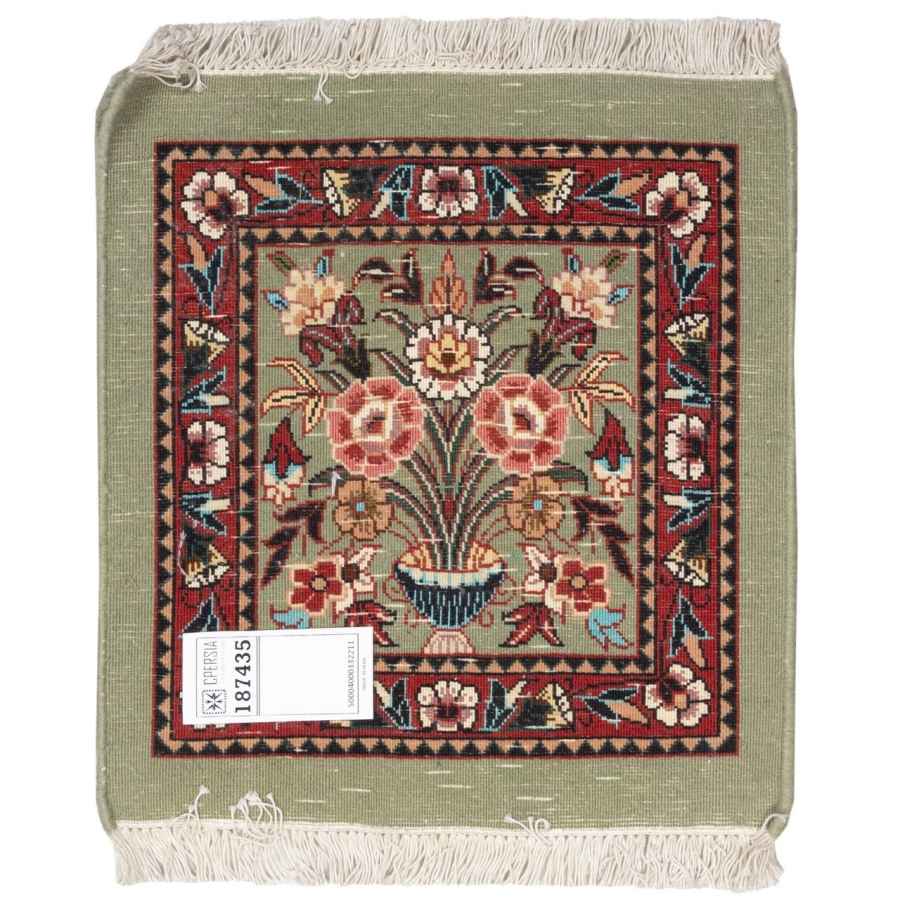 Hand-Knotted Persian Bijar Rug (Iron Rug Classical Flower Vase Design) – Gray Wool