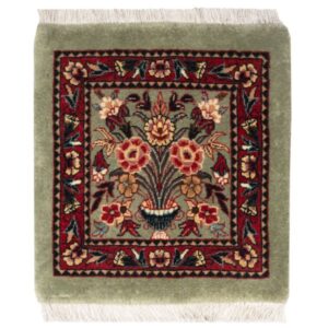 Hand-Knotted Persian Bijar Rug (Iron Rug Classical Flower Vase Design) – Gray Wool