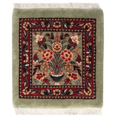 Hand-Knotted Persian Bijar Rug (Iron Rug Classical Flower Vase Design) - Gray Wool