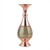 Persian Decorative Copper Vase Handcrafted with Khatamkari Marquetry Art, Featuring the Ch20 Geometric Design