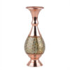 Persian Decorative Copper Vase Handcrafted with Khatamkari Marquetry Art, Featuring the Honarlux Geometric Motif for High-End Decor