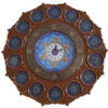 Handcrafted Persian Wooden Wall Clock - Minakari Enameled Navy Blue