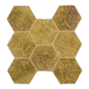 Vintage Persian Hand-Knotted Patchwork Carpet Beehive