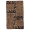 Vintage Persian Hand-Knotted Patchwork Carpet Browni