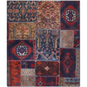 vintage Persian Hand-Knotted Patchwork Carpet Haris