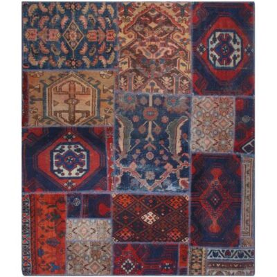 vintage Persian Hand-Knotted Patchwork Carpet Haris