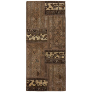 Vintage Persian Hand-Knotted Patchwork Carpet Sarab