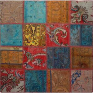 Vintage Persian Hand-Knotted Patchwork Carpet Sara