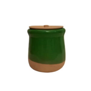 Persian Pottery Dizi Pot with Lid for Cooking Abgoosht – Green