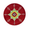 Hand-Painted Decorative Pottery Wall Plate Cherry Color & Geometric
