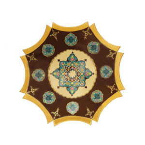 Hand-Painted Decorative Pottery Wall Plate Light Brown