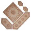 Set of 5 Termeh Tablecloth Luxurious with Persian Paisley Pattern Narges