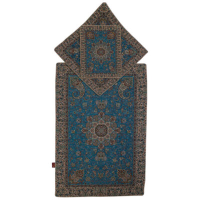 Persian Termeh Prayer Mat Luxury Islamic Sajada Blue