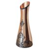 Handcrafted Hammered Decorative Copper Vase, Featuring the Rosedis Model with a Modern Cylindrical Silhouette and Floral Design