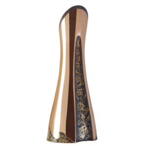 Handcrafted Hammered Decorative Copper Vase, Featuring the Rosedis Model with a Modern Cylindrical Silhouette and Floral Design