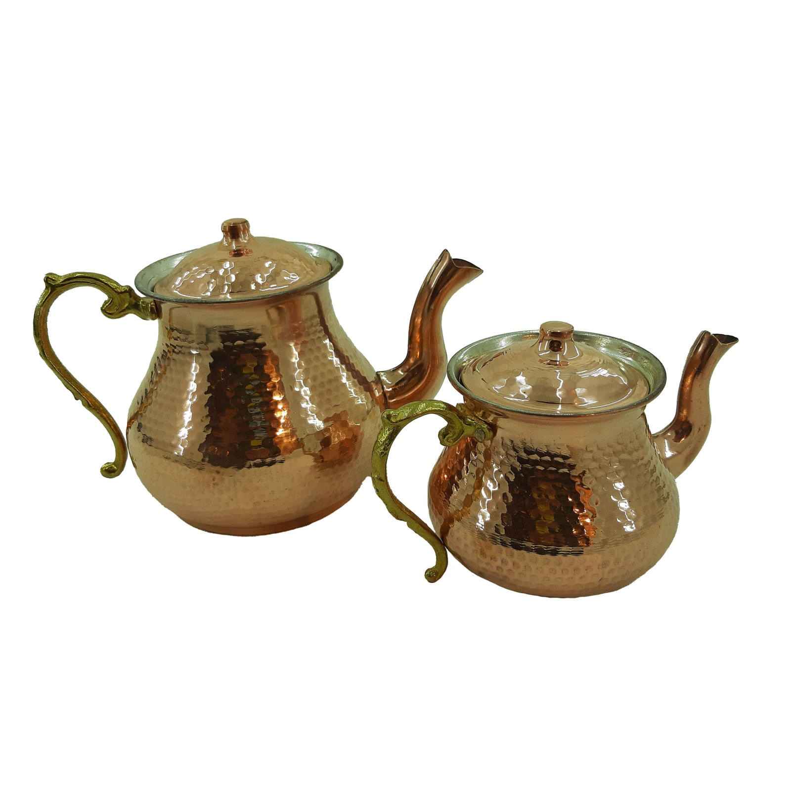 Persian Copper Double Teapot Durable and Hammered Khorshid