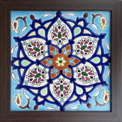 Persian Zahiri II Decorative Ceramic Tile – Floral Traditional Wall Art