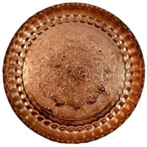 Farimah Traditional Copper Serving Tray – Hand Embossed Floral Tray