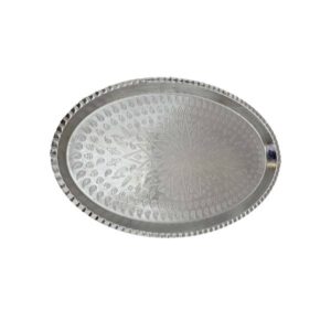 Tara Traditional Copper Serving Tray – Hand Engraved Geometric Tray