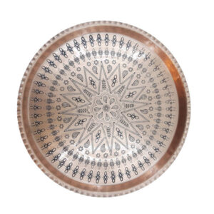 Mahtab Traditional Copper Serving Tray – Hand Engraved Geometric Tray