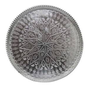 Noqre Traditional Copper Serving Tray – Hand Engraved Geometric Tray