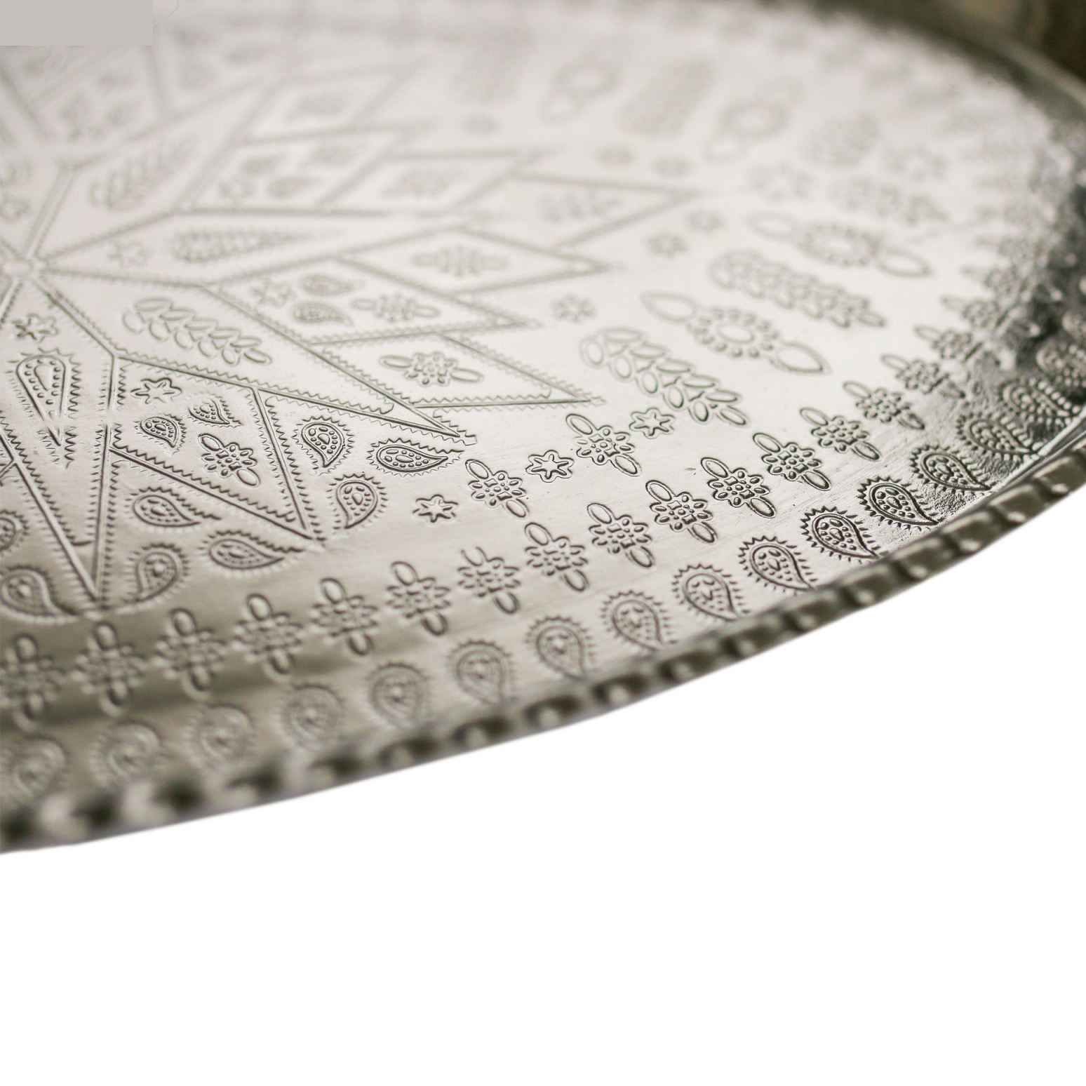 Silveri Traditional Copper Serving Tray – Hand Engraved Geometric Tray