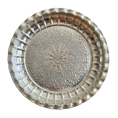 Bita Traditional Copper Serving Tray - Hand Embossed Floral Tray
