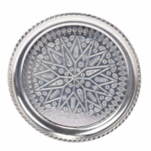 Diana Traditional Copper Serving Tray – Hand Engraved Geometric Tray