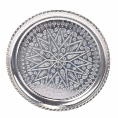 Diana Traditional Copper Serving Tray - Hand Engraved Geometric Tray