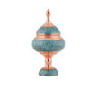 Handcrafted Persian Inlaid Turquoise Copper Sugar Bowl Dina