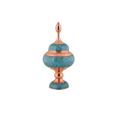 Handcrafted Persian Inlaid Turquoise Copper Sugar Bowl Kiara II