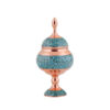 Handcrafted Persian Inlaid Turquoise Copper Sugar Bowl Vira