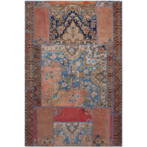 Vintage Persian Hand-Knotted Patchwork Carpet Bina