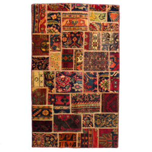 Vintage Persian Hand-Knotted Patchwork Carpet Zard