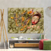 Persian Canvas Art - Printed Girl & Calligraphy