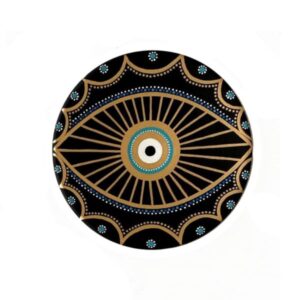 Hand-Painted Decorative Pottery Wall Plate Black Eye