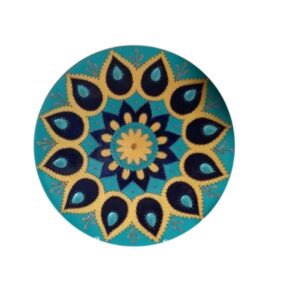 Hand-Painted Decorative Pottery Wall Plate Blue Design