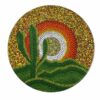 Decorative Pottery Wall Plate Hand-Painted Cactus