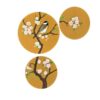 Set of 3 Hand-Painted Decorative Pottery Wall Plate Sparrow