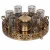Persian Metal Tea & Coffee Set - Vintage Style with Tray