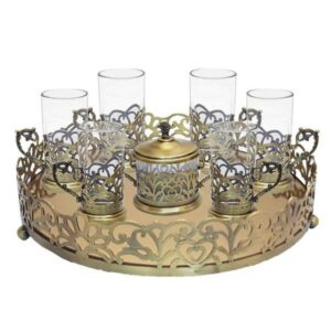 Persian Metal Tea & Coffee Set – Bronze Color