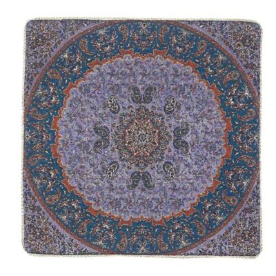 Persian Termeh Cushion Cover - Model Blue Abbasi | Luxurious Silk Cushion